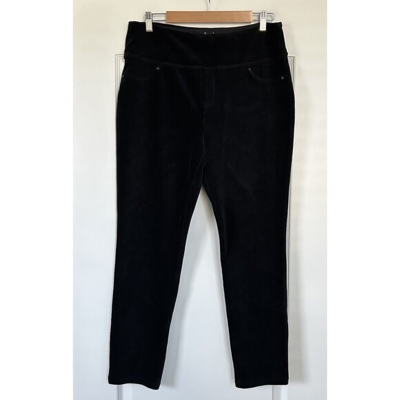 Suave Knit Corduroy Leggings Pull On Pants XL Revolutionary Tummy Control Black - Picture 1 of 9